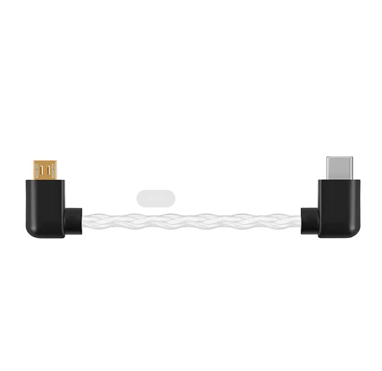 SHANLING L2 Câble Micro USB vers USB-C Cuivre Plaqué Argent 10cm