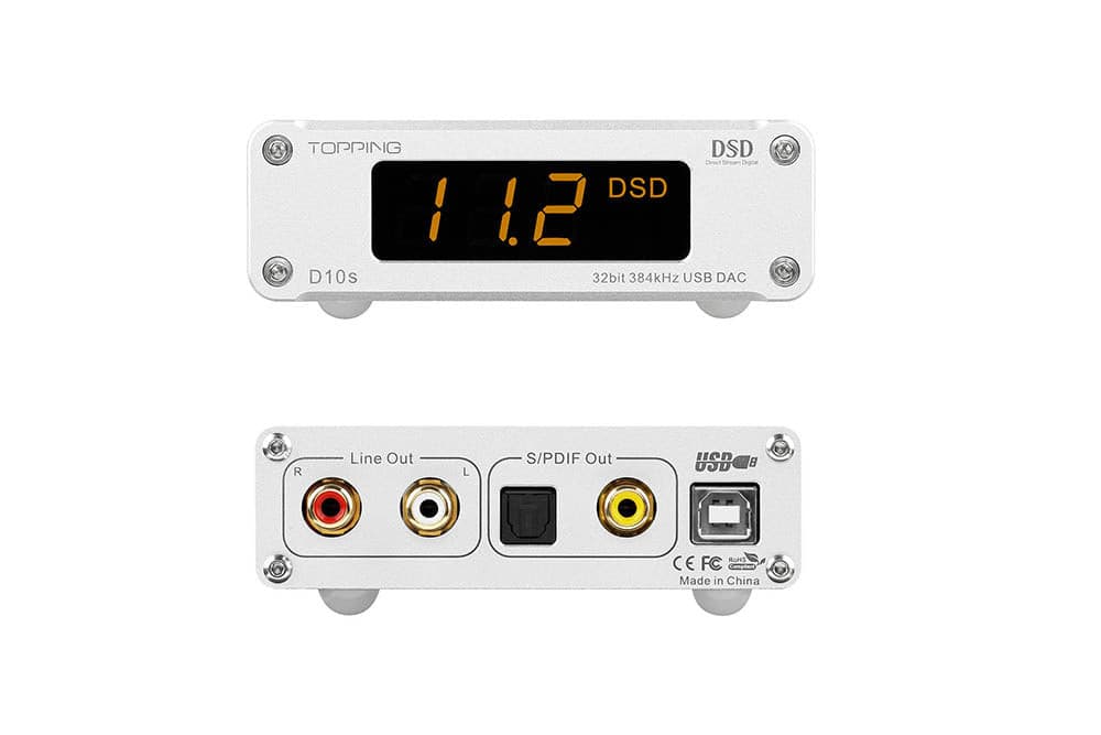 TOPPING D10S MINI USB DAC CSS XMOS XU208 ES9038Q2M OPA2134 DSD 256 PCM 384 Audio Amplifier Decoder.