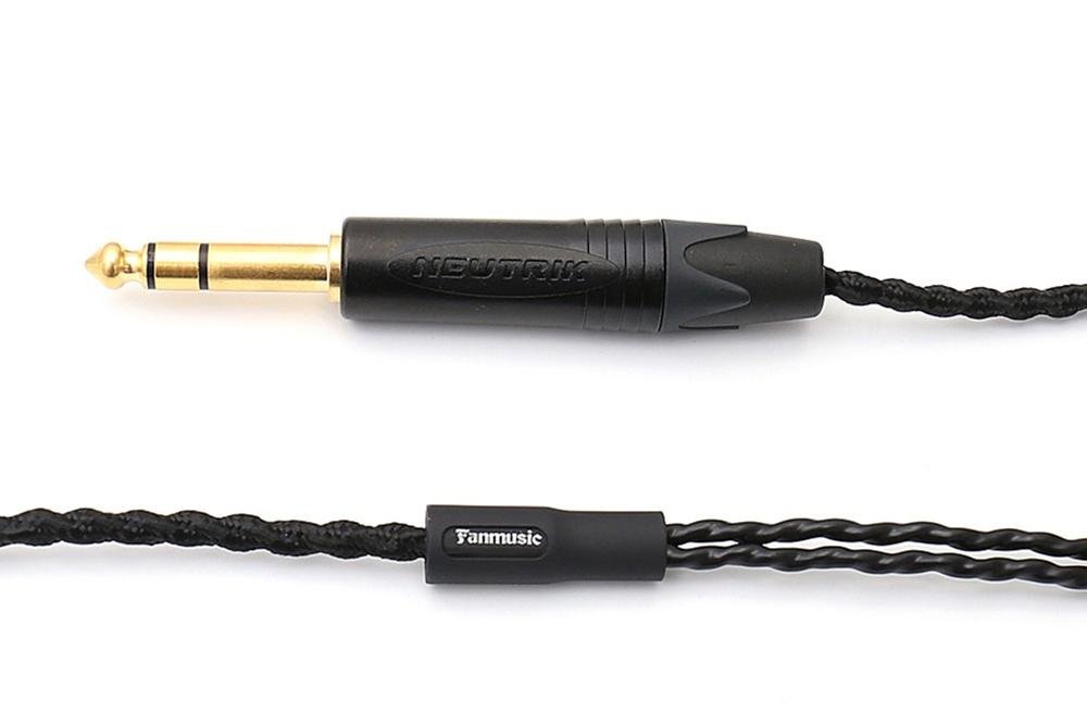 Fanmusic C6 Oxygen-free copper Cables 6.3 mm/4-pin XLR plug Headphone Upgraded Cable for HD580 HD600 HD650 HD6XX.