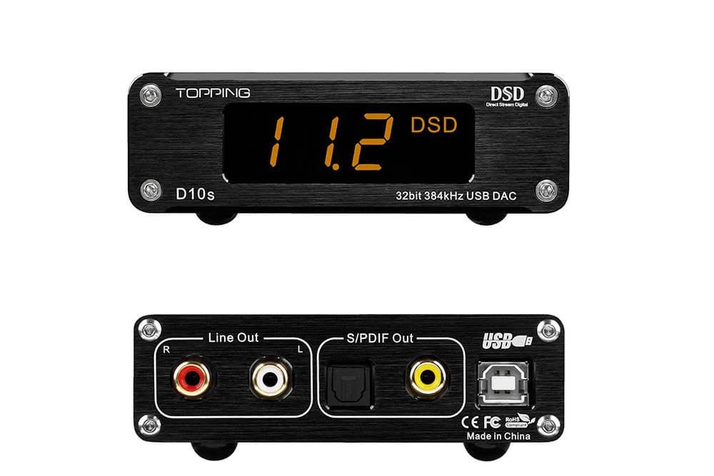 TOPPING D10S MINI USB DAC CSS XMOS XU208 ES9038Q2M OPA2134 DSD 256 PCM 384 Audio Amplifier Decoder.